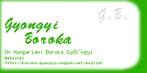 gyongyi boroka business card